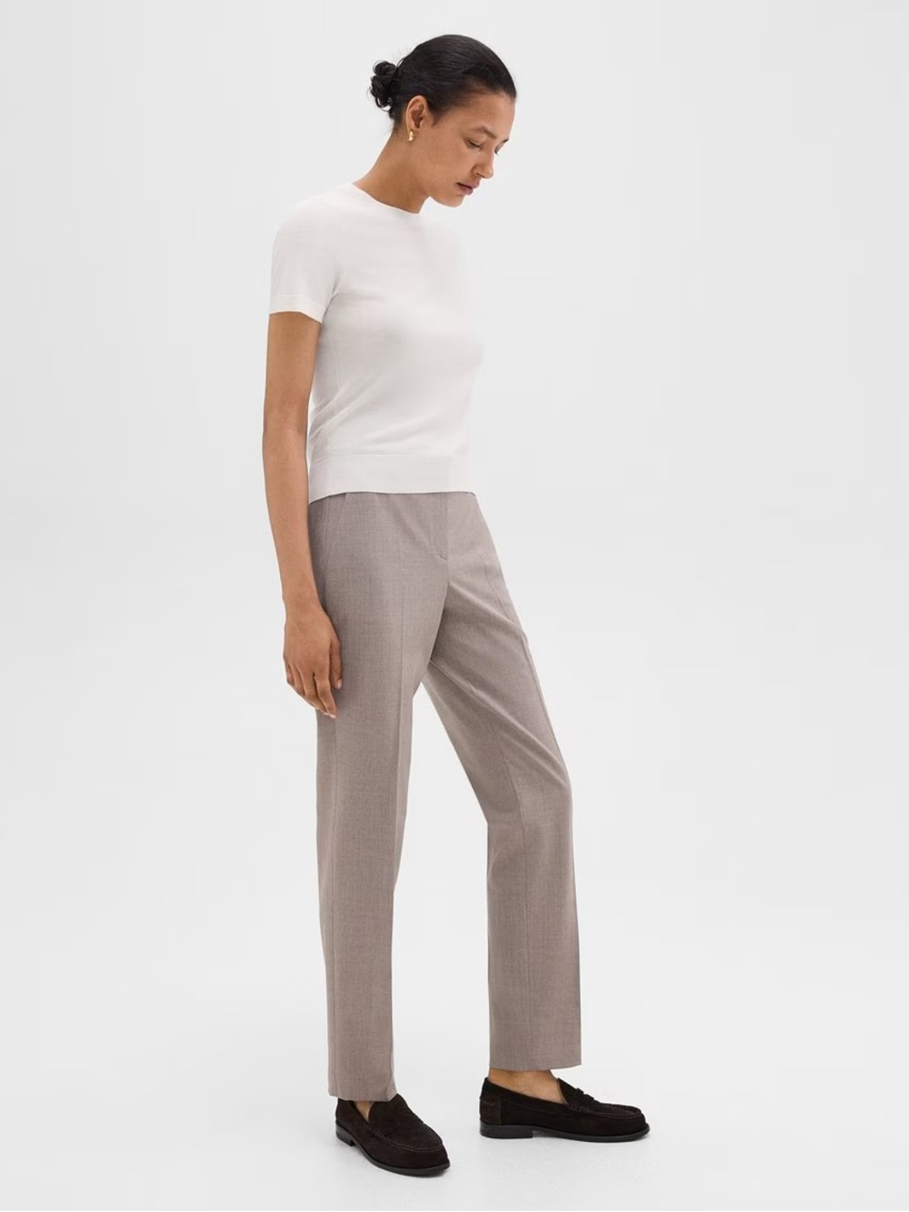 Theory Classic Straight-Leg Women's Pants in Taupe